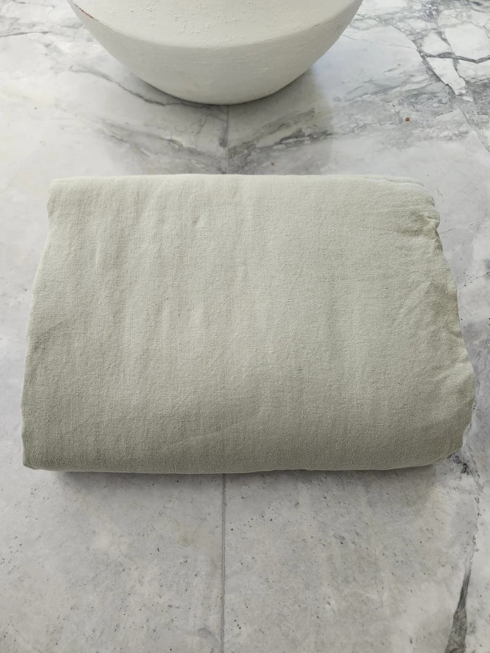 Quince European Linen Duvet Cover King/Cal King – Soft Sage / Light Olive